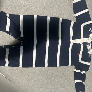 Navy and White Striped Kids Shirt